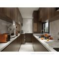 One-Stop Multiple Design Dark Color Modular Kitchen Cabinet